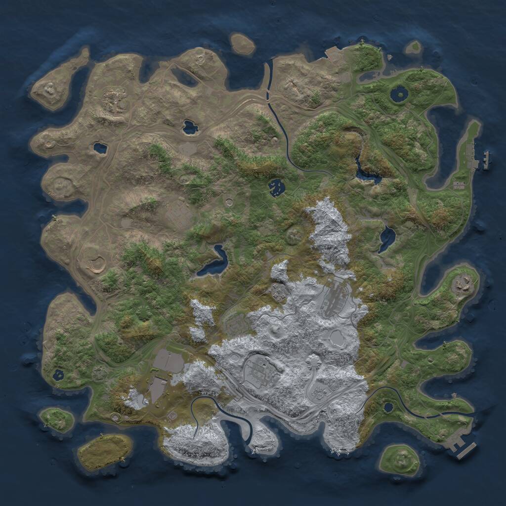 Rust Map: Procedural Map, Size: 4500, Seed: 315736, 16 Monuments