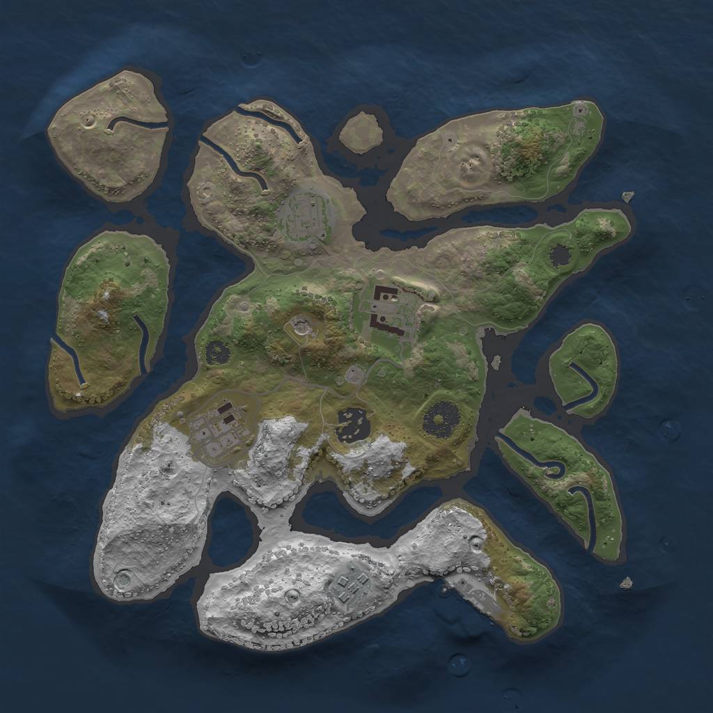 Rust Map: Procedural Map, Size: 2950, Seed: 21666852, 9 Monuments