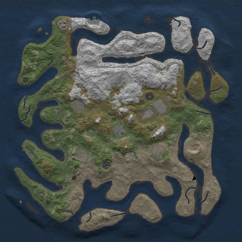 Rust Map: Procedural Map, Size: 4500, Seed: 302377, 15 Monuments