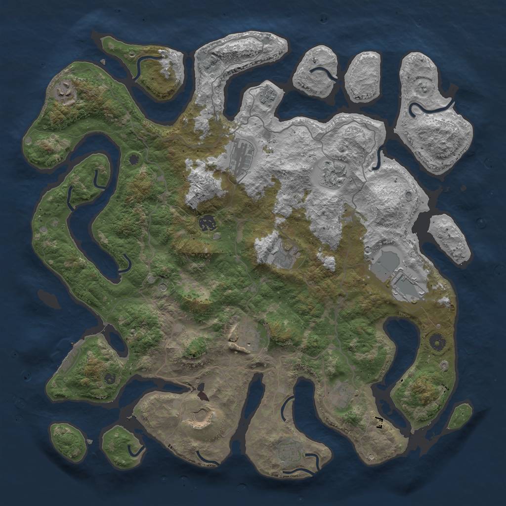 Rust Map: Procedural Map, Size: 4500, Seed: 338571, 15 Monuments