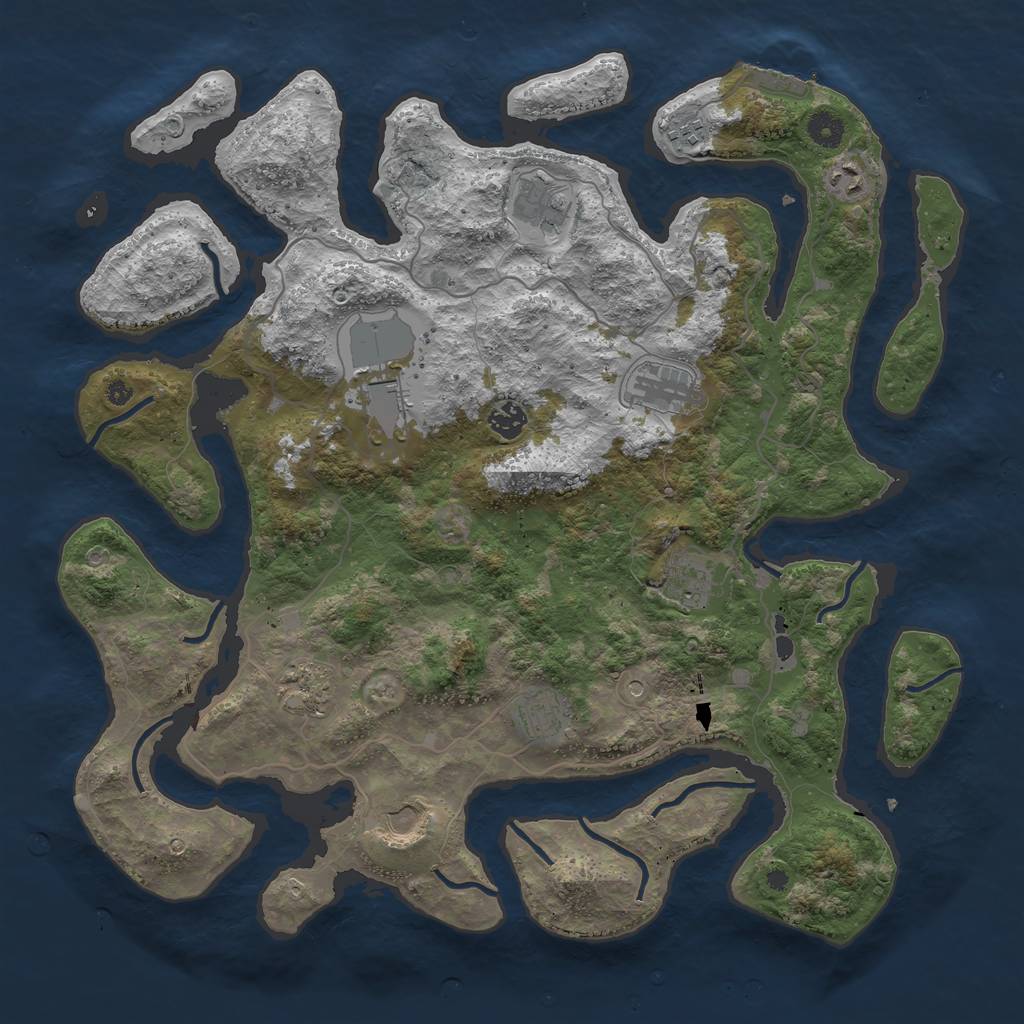 Rust Map: Procedural Map, Size: 4250, Seed: 5235234, 14 Monuments