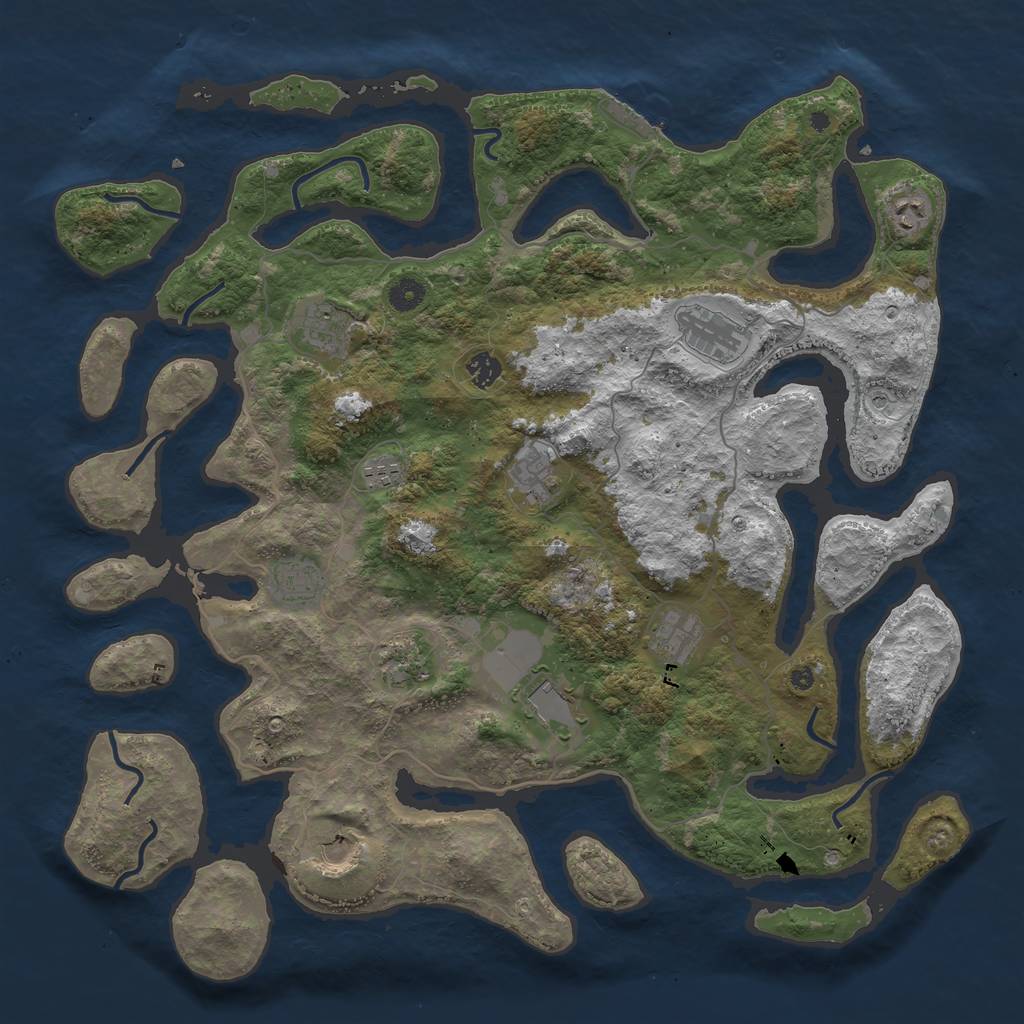 Rust Map: Procedural Map, Size: 4500, Seed: 612102, 15 Monuments