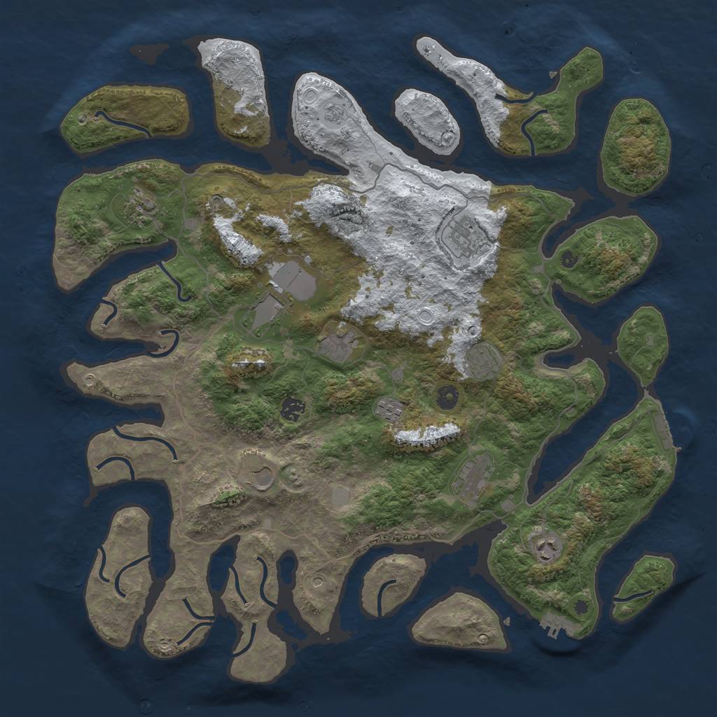 Rust Map: Procedural Map, Size: 4500, Seed: 936994, 19 Monuments