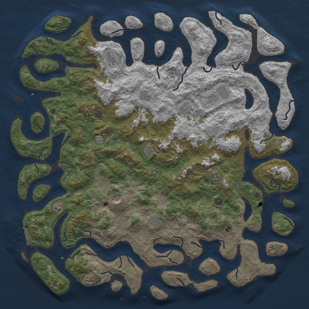 Rust Map: Procedural Map, Size: 6000, Seed: 636346, 15 Monuments