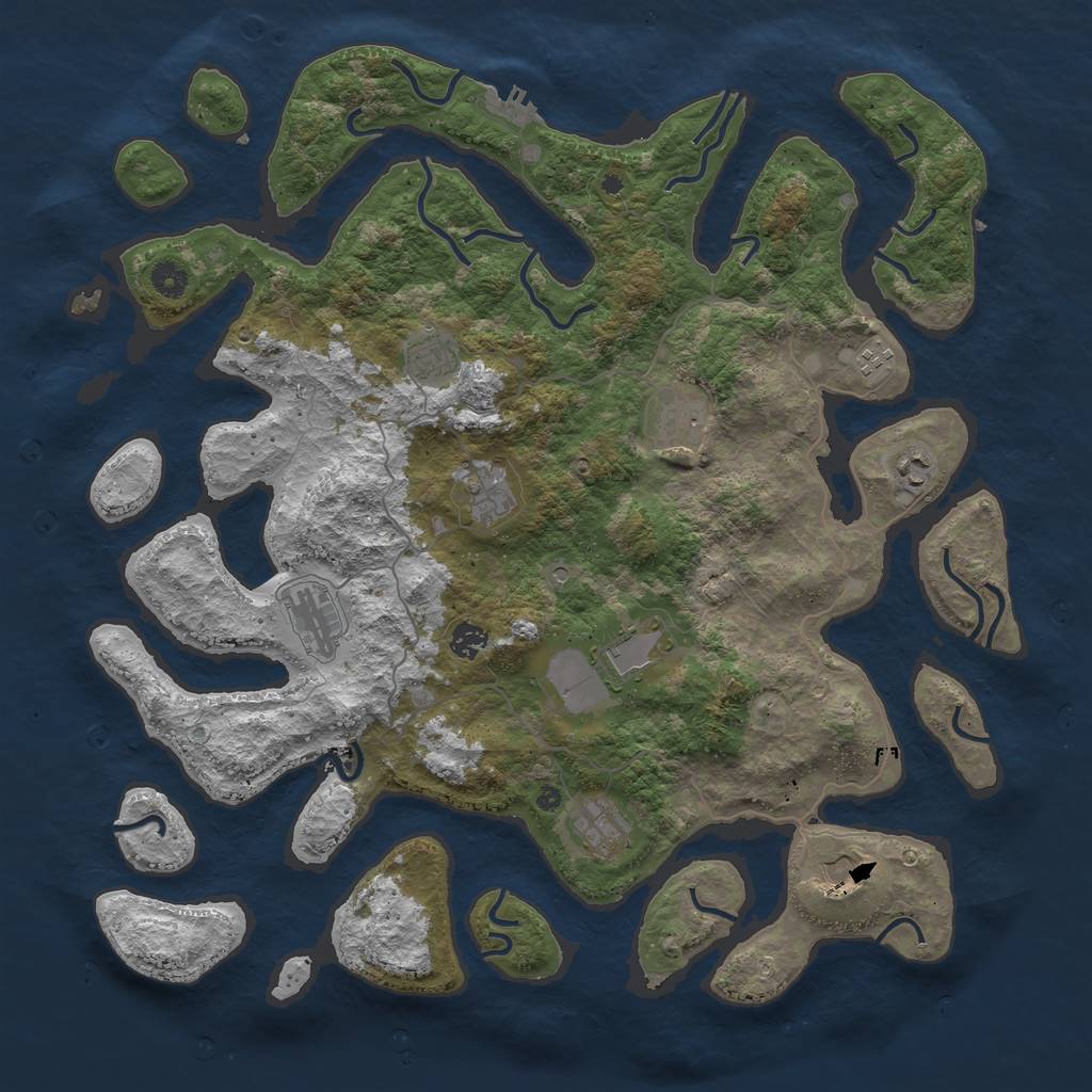 Rust Map: Procedural Map, Size: 4500, Seed: 12807164, 14 Monuments