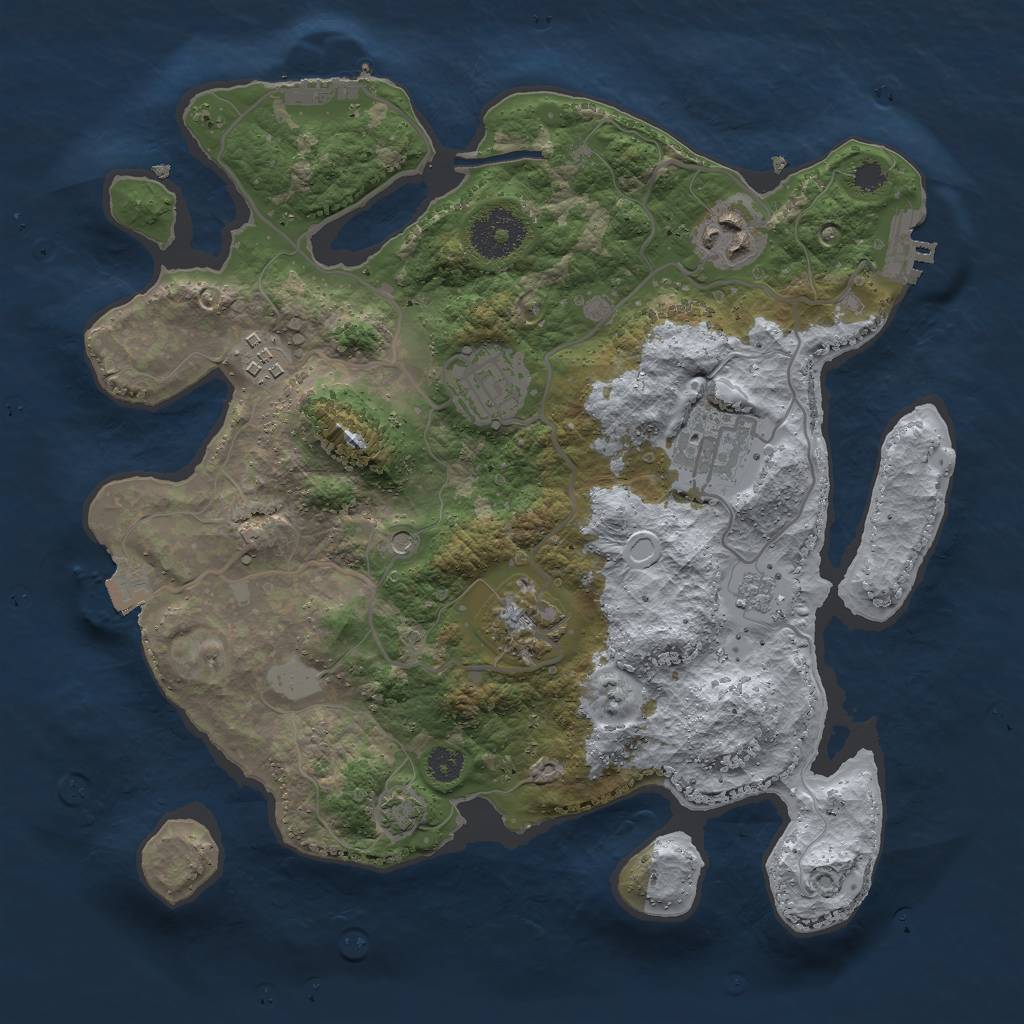 Rust Map: Procedural Map, Size: 3000, Seed: 151, 13 Monuments