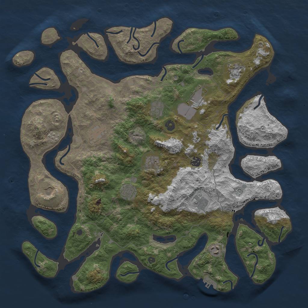 Rust Map: Procedural Map, Size: 4500, Seed: 267876, 15 Monuments