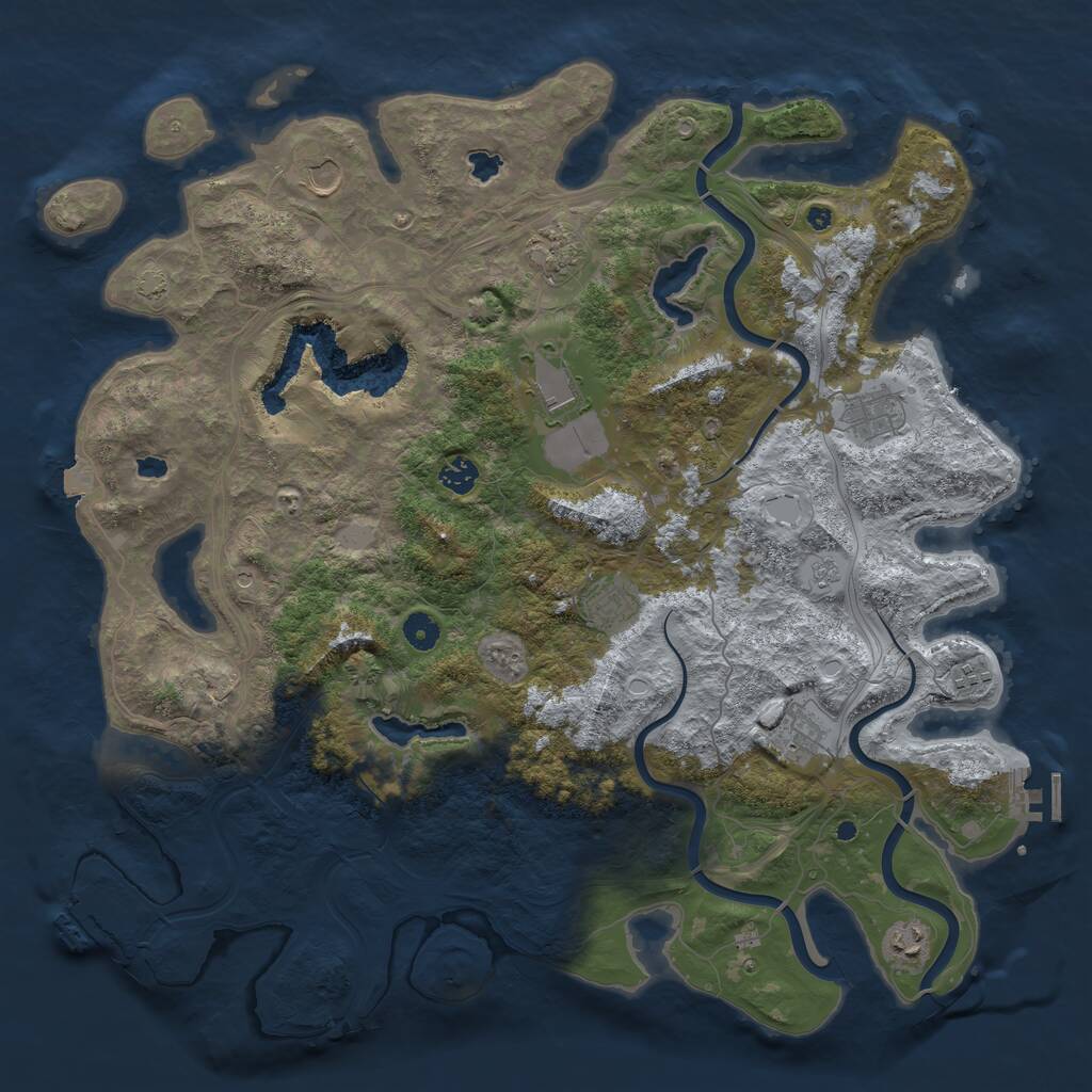 Rust Map: Procedural Map, Size: 4500, Seed: 267876, 15 Monuments