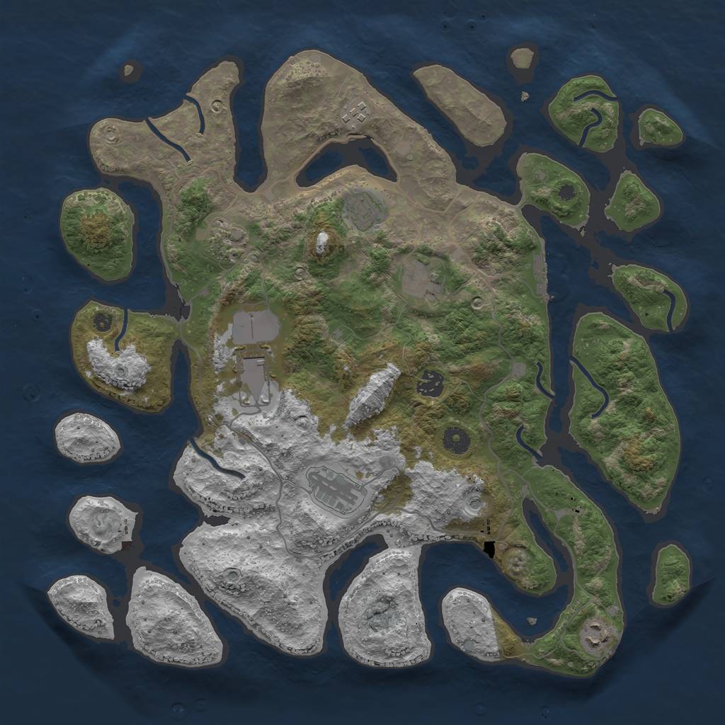 Rust Map: Procedural Map, Size: 4000, Seed: 278935623, 12 Monuments