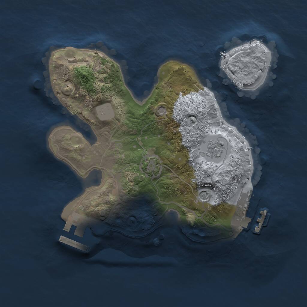 Rust Map: Procedural Map, Size: 2000, Seed: 851401648, 6 Monuments