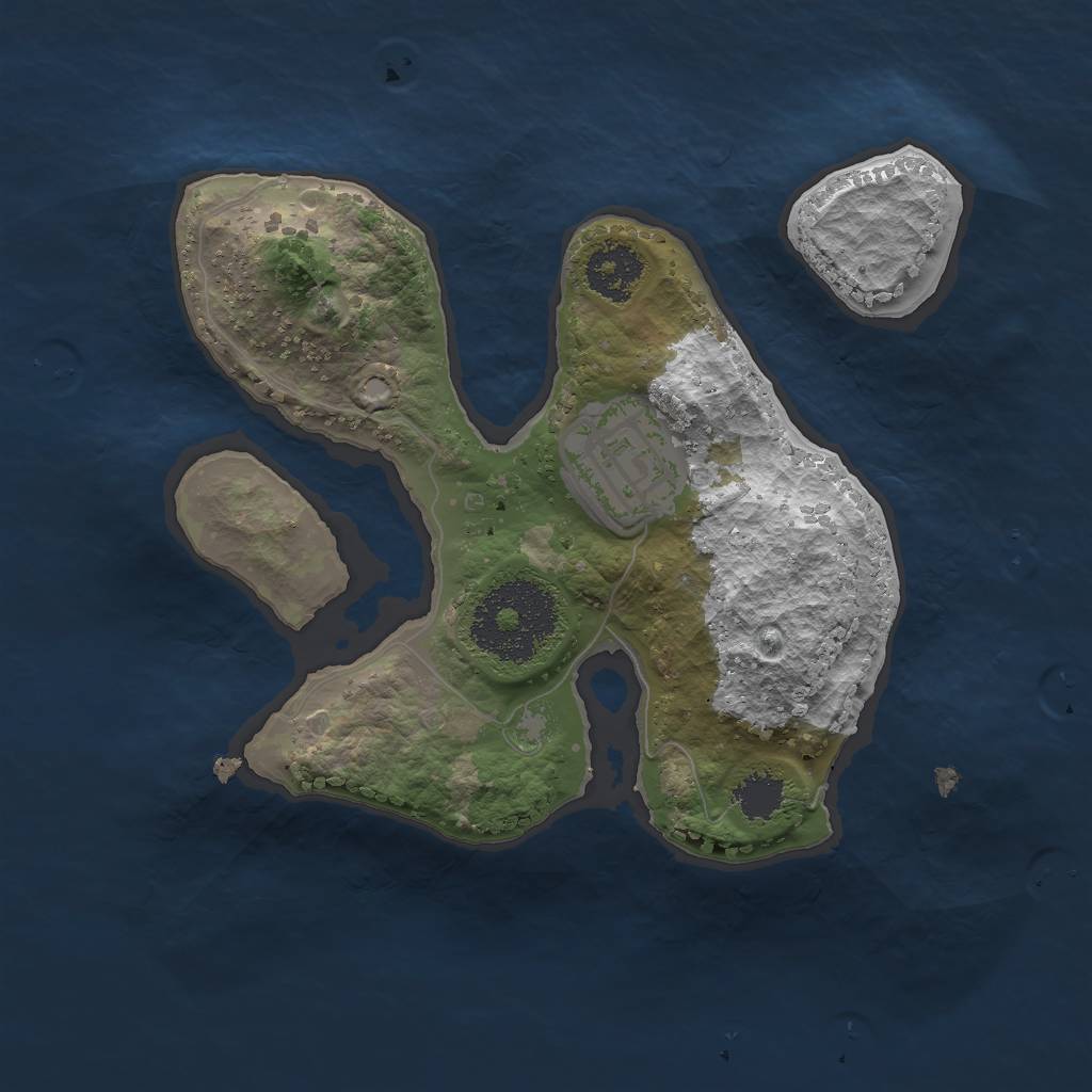 Rust Map: Procedural Map, Size: 2000, Seed: 851401648, 3 Monuments