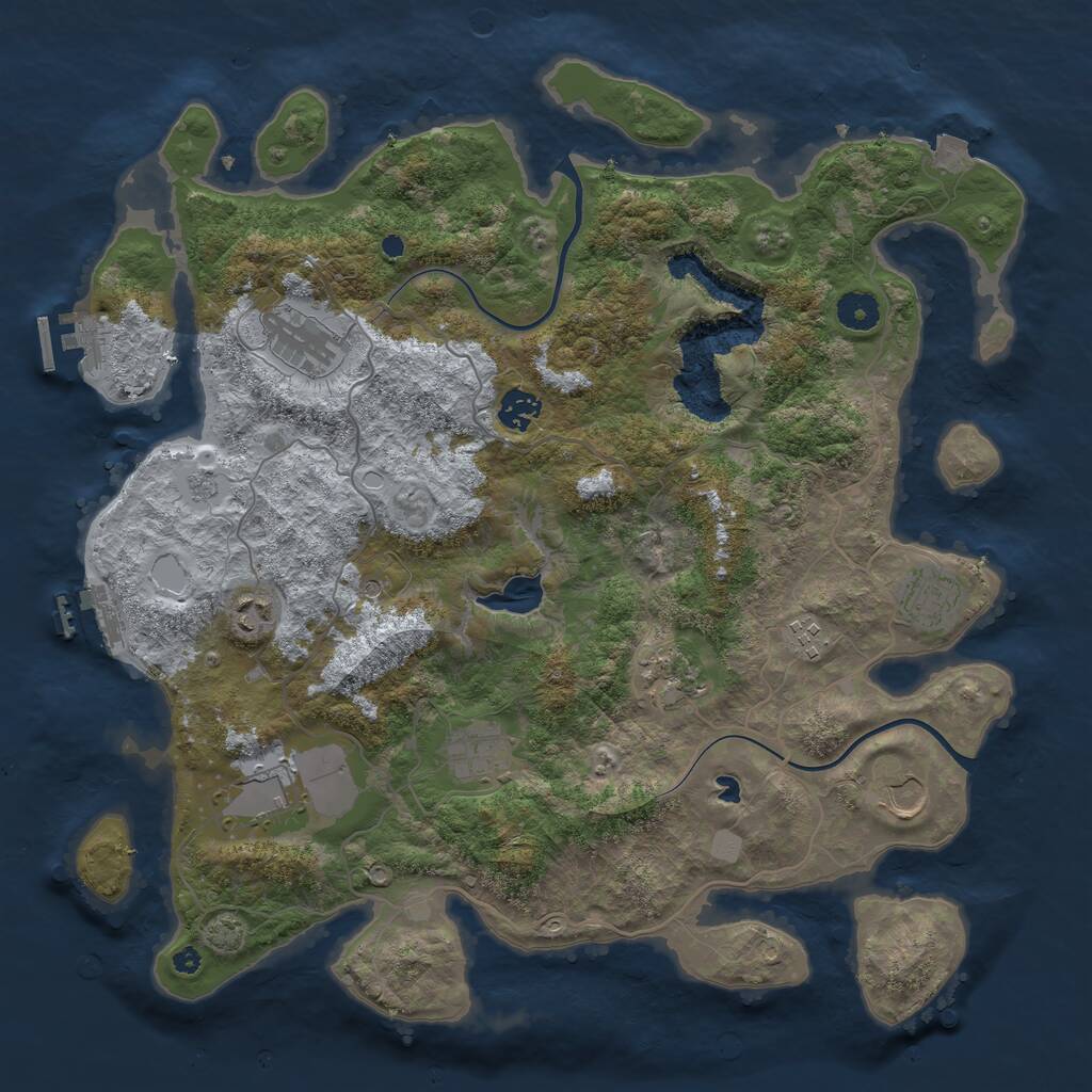 Rust Map: Procedural Map, Size: 4000, Seed: 12341111, 15 Monuments