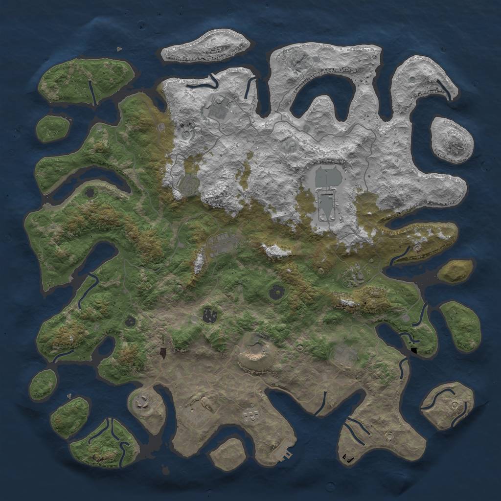 Rust Map: Procedural Map, Size: 5000, Seed: 86384859, 15 Monuments