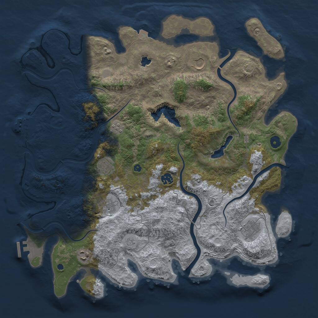Rust Map: Procedural Map, Size: 4150, Seed: 987654321, 13 Monuments
