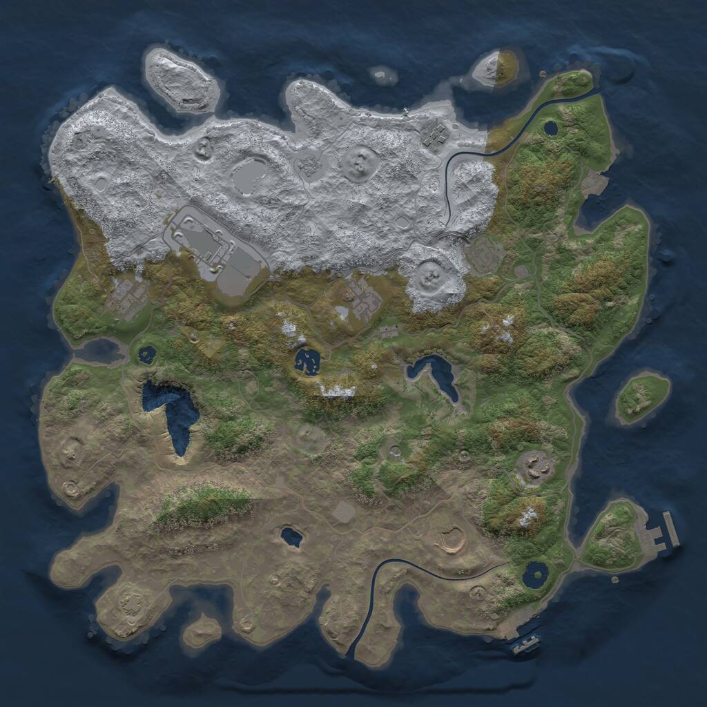 Rust Map: Procedural Map, Size: 4000, Seed: 549726, 14 Monuments
