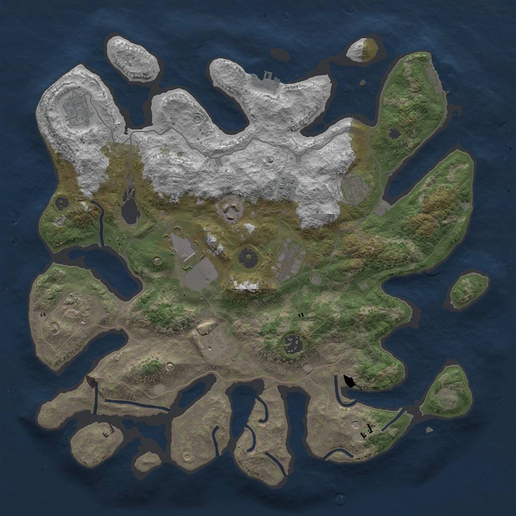 Rust Map: Procedural Map, Size: 4000, Seed: 549726, 14 Monuments