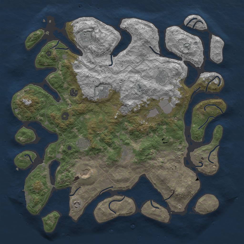 Rust Map: Procedural Map, Size: 4500, Seed: 1188897268, 14 Monuments