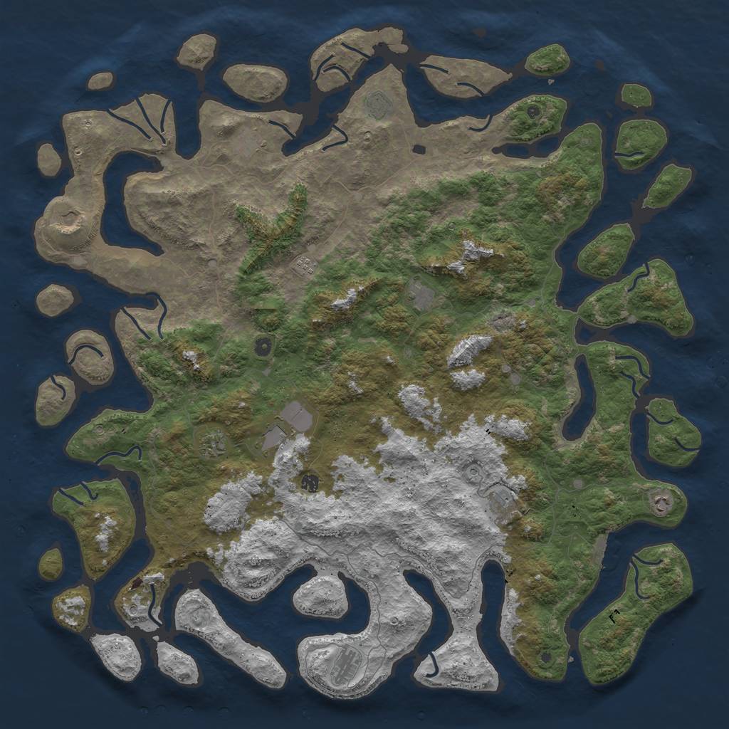 Rust Map: Procedural Map, Size: 6000, Seed: 30, 15 Monuments