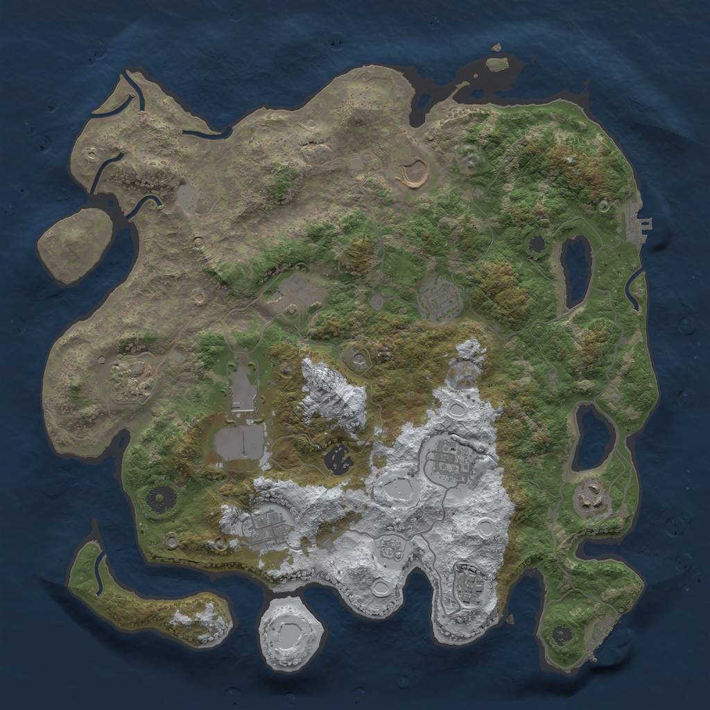 Rust Map: Procedural Map, Size: 3750, Seed: 324394091, 19 Monuments