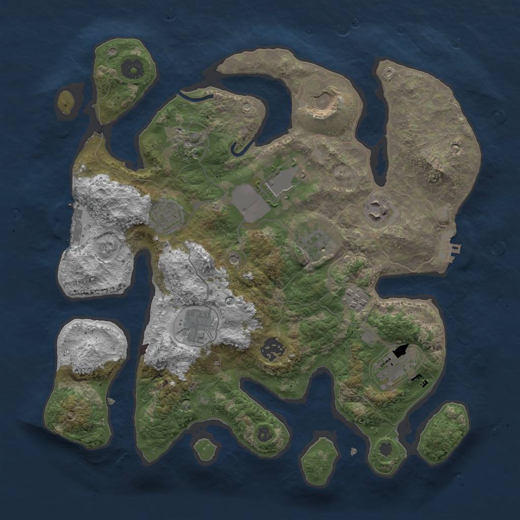 Rust Map: Procedural Map, Size: 3500, Seed: 811342368, 15 Monuments