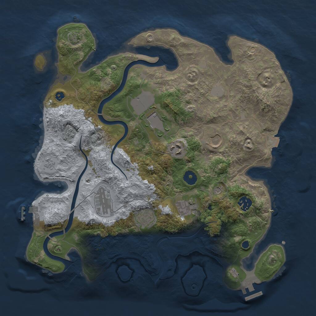 Rust Map: Procedural Map, Size: 3500, Seed: 811342368, 14 Monuments