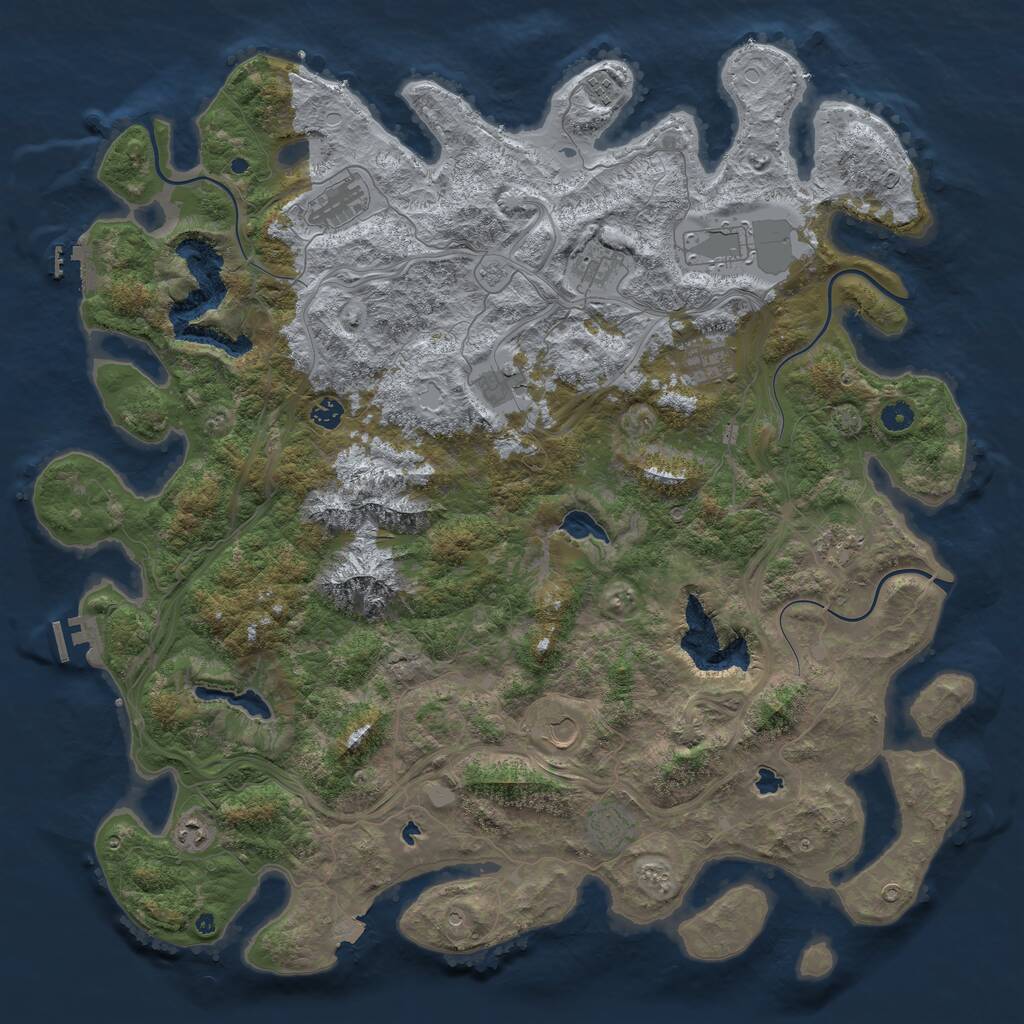 Rust Map: Procedural Map, Size: 5000, Seed: 88, 17 Monuments