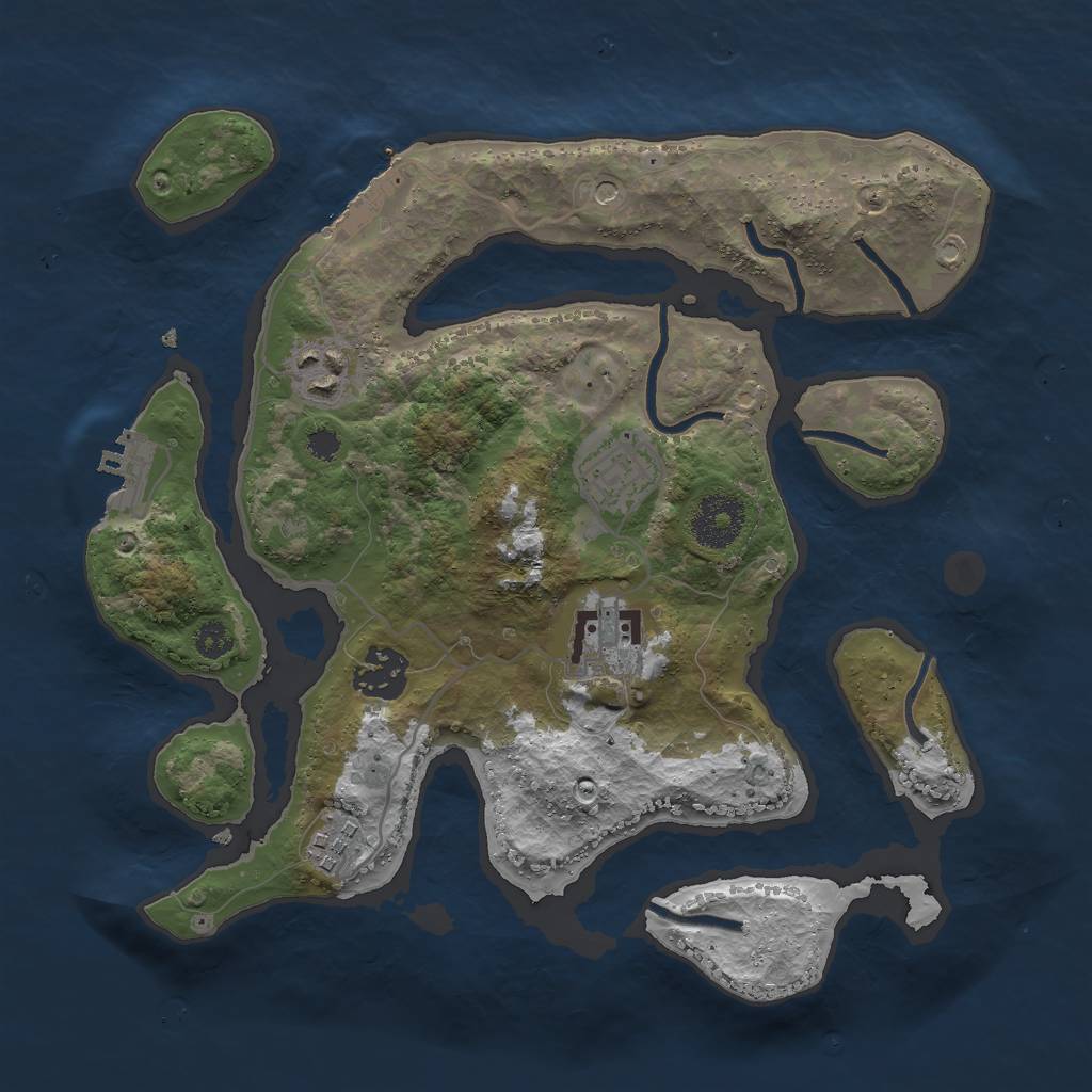 Rust Map: Procedural Map, Size: 3000, Seed: 67145, 10 Monuments