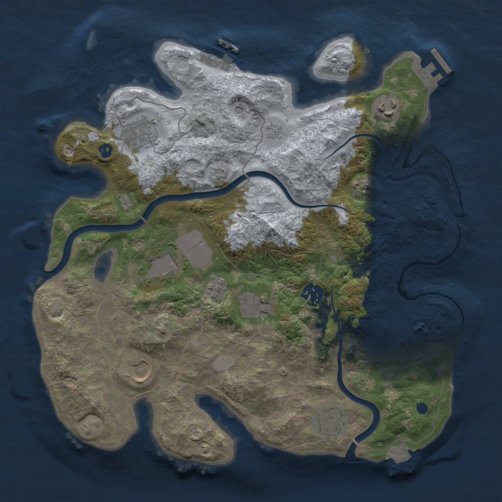 Rust Map: Procedural Map, Size: 3500, Seed: 866520, 14 Monuments