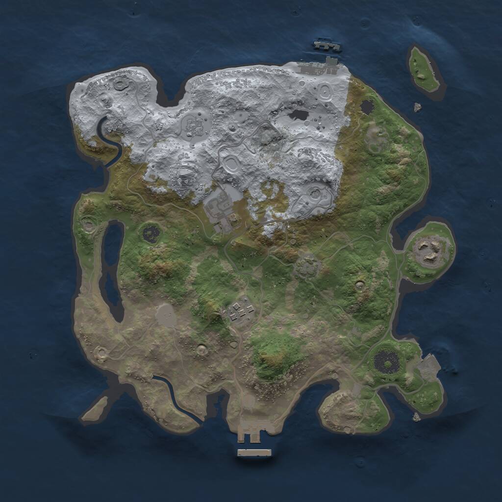 Rust Map: Procedural Map, Size: 3000, Seed: 9877563, 9 Monuments