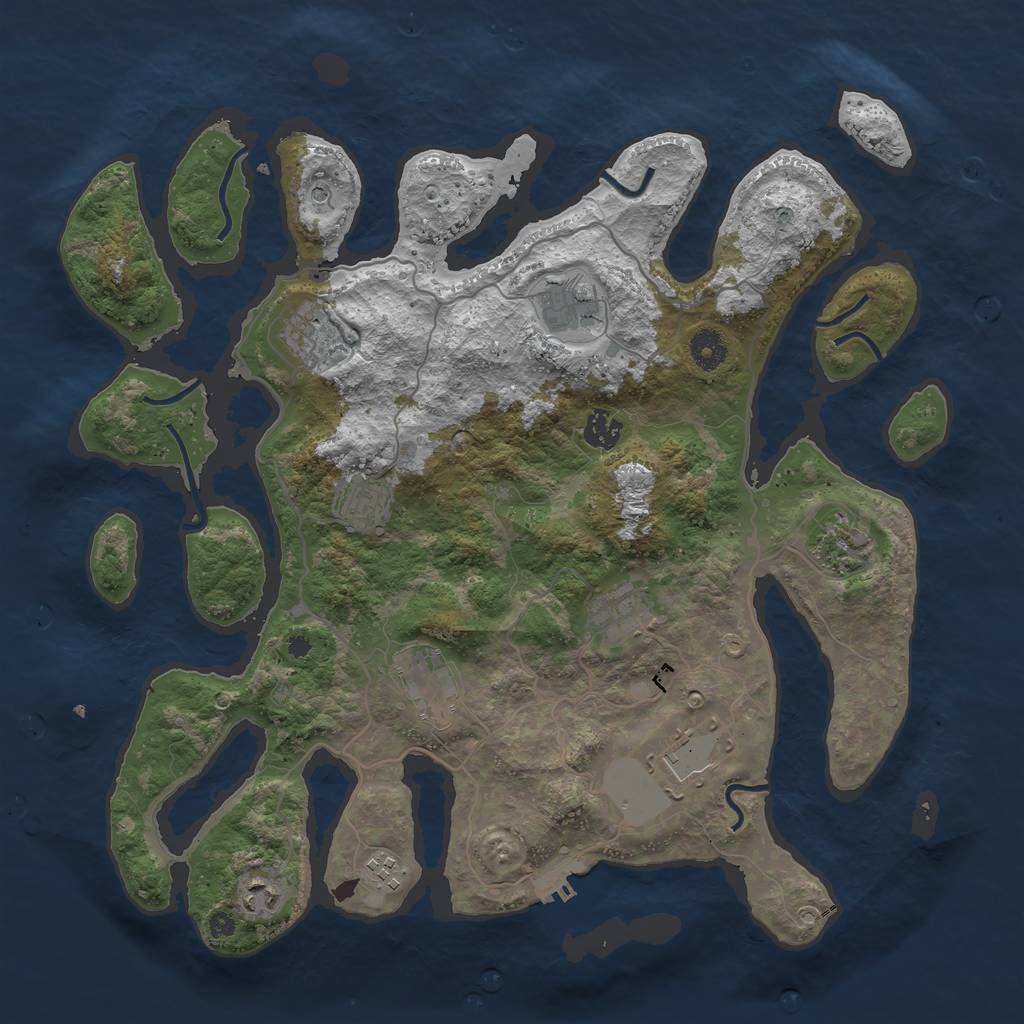 Rust Map: Procedural Map, Size: 4000, Seed: 756620, 14 Monuments