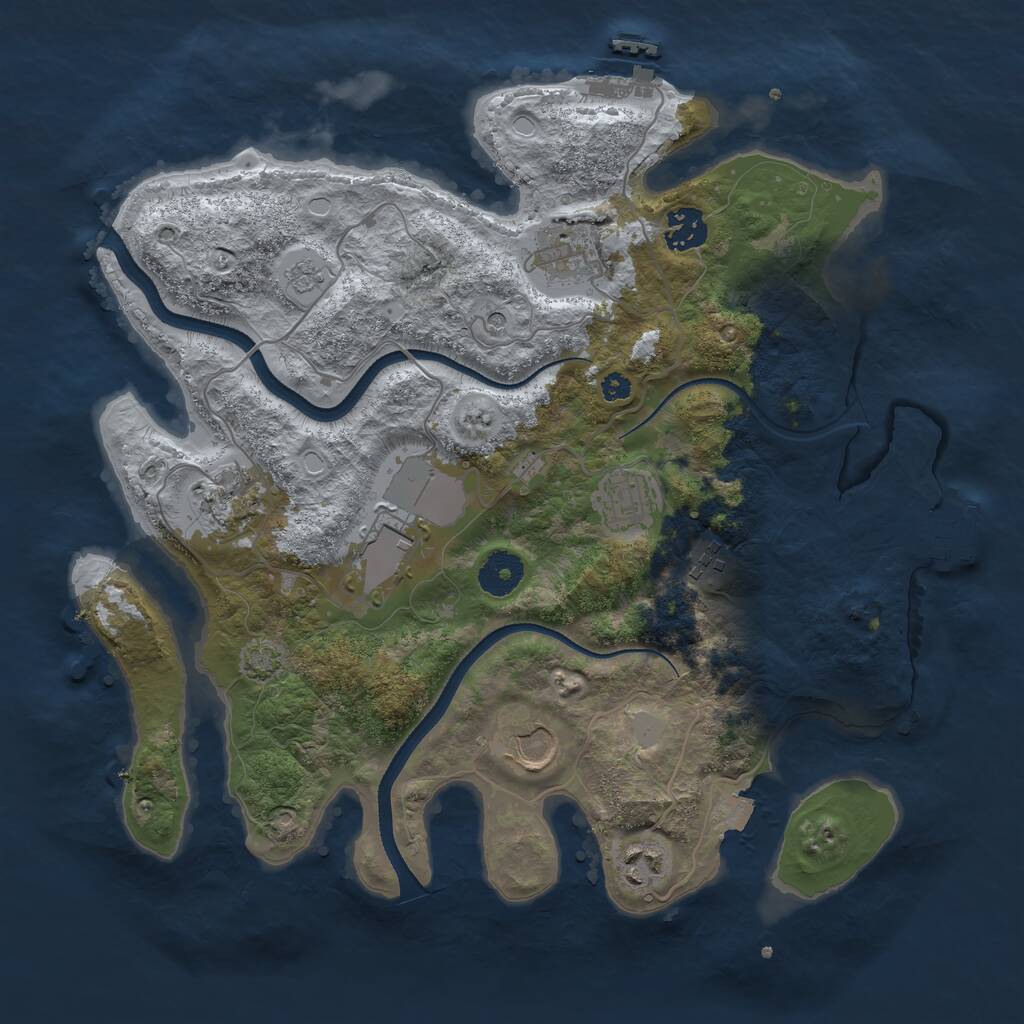 Rust Map: Procedural Map, Size: 3500, Seed: 247392, 14 Monuments