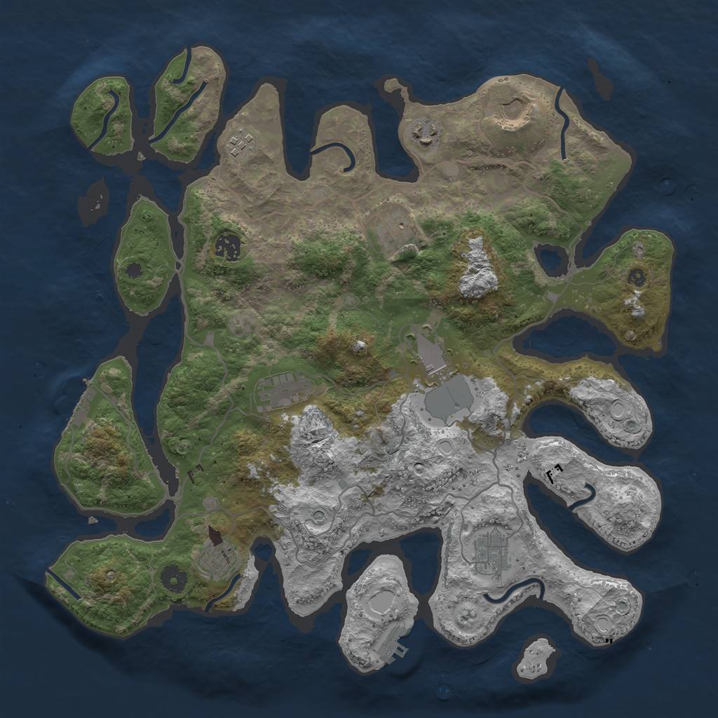 Rust Map: Procedural Map, Size: 4000, Seed: 418510, 20 Monuments