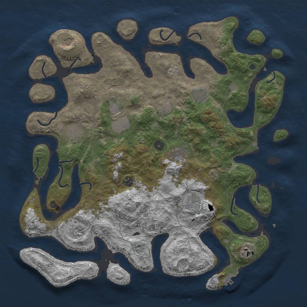 Rust Map: Procedural Map, Size: 4500, Seed: 769939, 15 Monuments