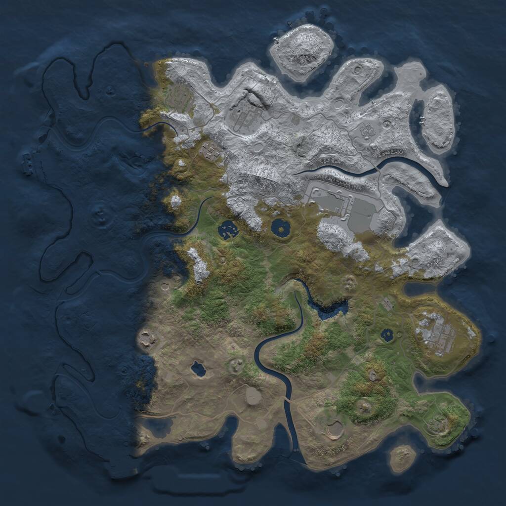 Rust Map: Procedural Map, Size: 4000, Seed: 516383, 14 Monuments