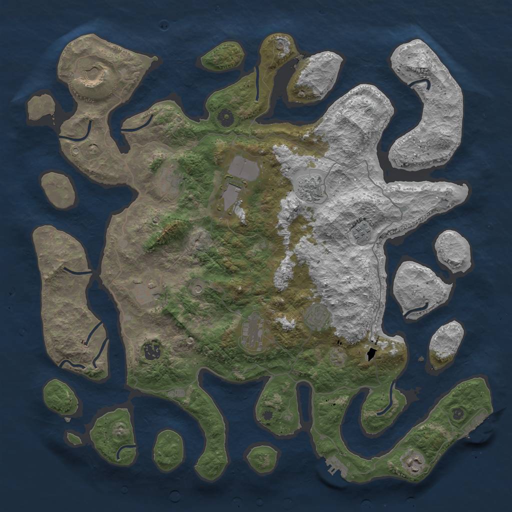 Rust Map: Procedural Map, Size: 4500, Seed: 583807, 15 Monuments