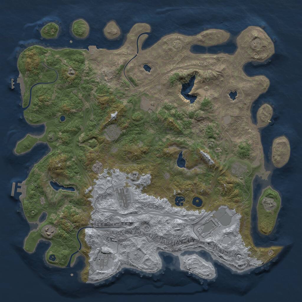 Rust Map: Procedural Map, Size: 4500, Seed: 603100, 15 Monuments