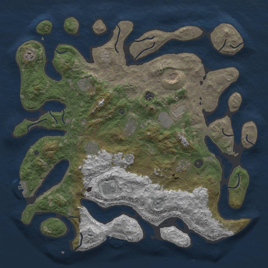 Rust Map: Procedural Map, Size: 4500, Seed: 603100, 15 Monuments