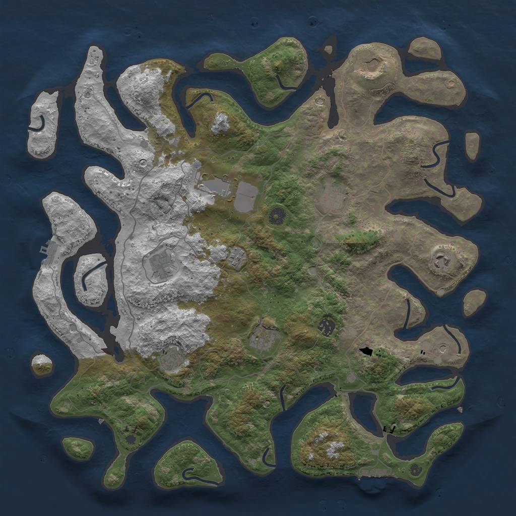 Rust Map: Procedural Map, Size: 4500, Seed: 1759027123, 14 Monuments