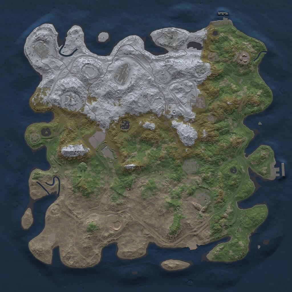 Rust Map: Procedural Map, Size: 4500, Seed: 737832, 17 Monuments