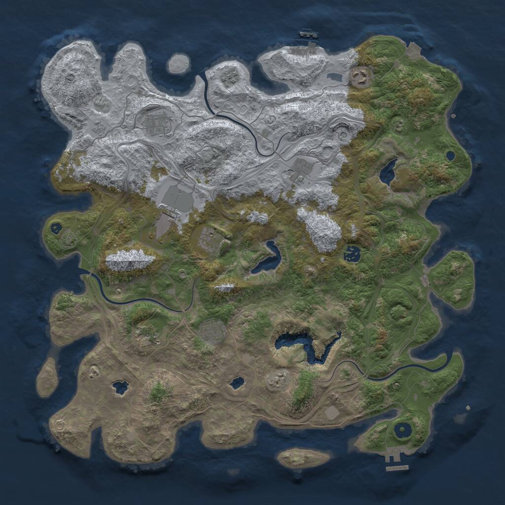 Rust Map: Procedural Map, Size: 4500, Seed: 737832, 15 Monuments