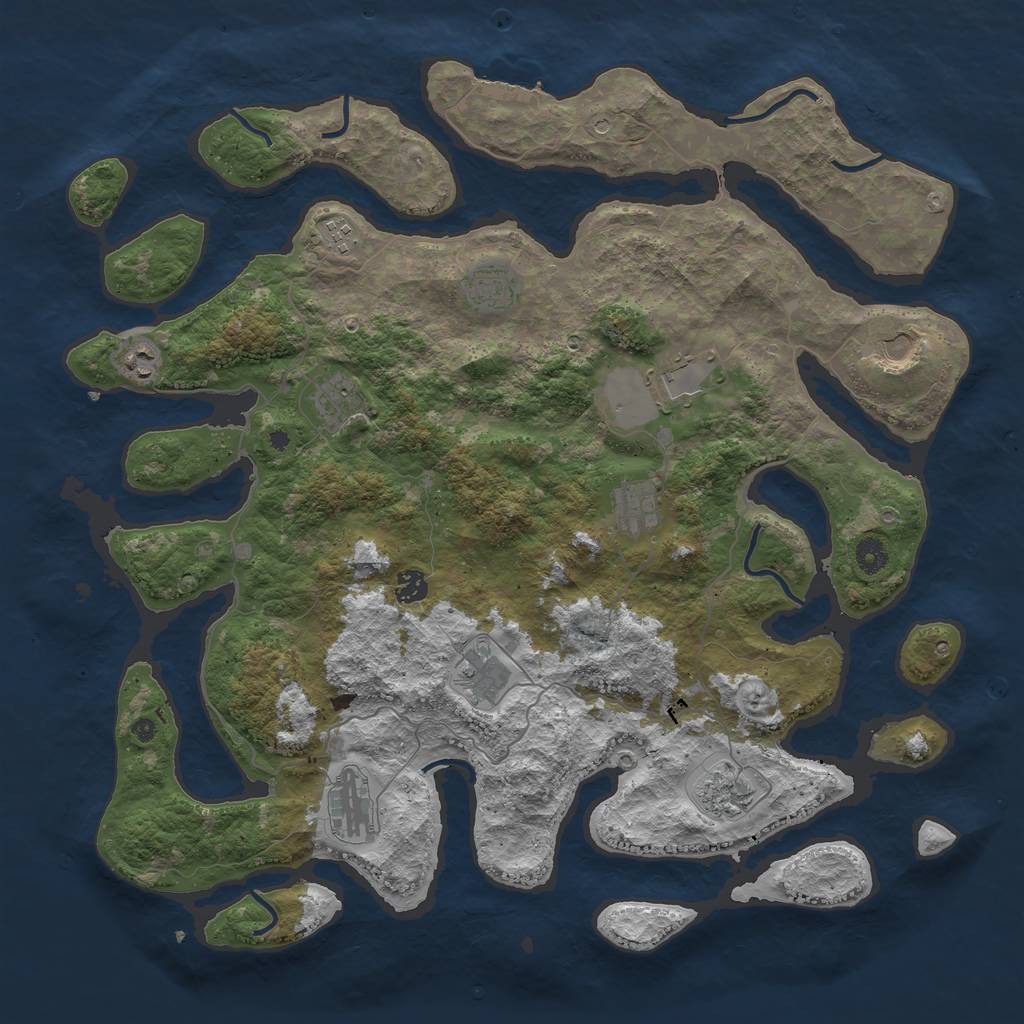 Rust Map: Procedural Map, Size: 4500, Seed: 66554, 15 Monuments