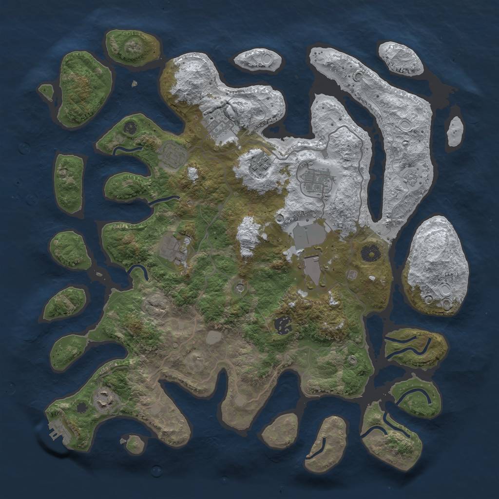 Rust Map: Procedural Map, Size: 4000, Seed: 216930, 16 Monuments