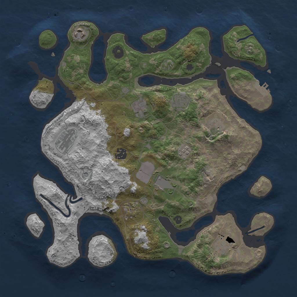 Rust Map: Procedural Map, Size: 3750, Seed: 349637415, 14 Monuments