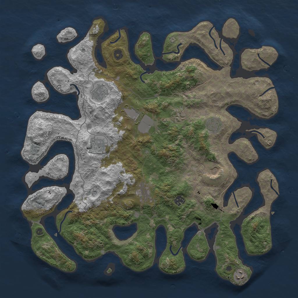 Rust Map: Procedural Map, Size: 4500, Seed: 157671, 13 Monuments