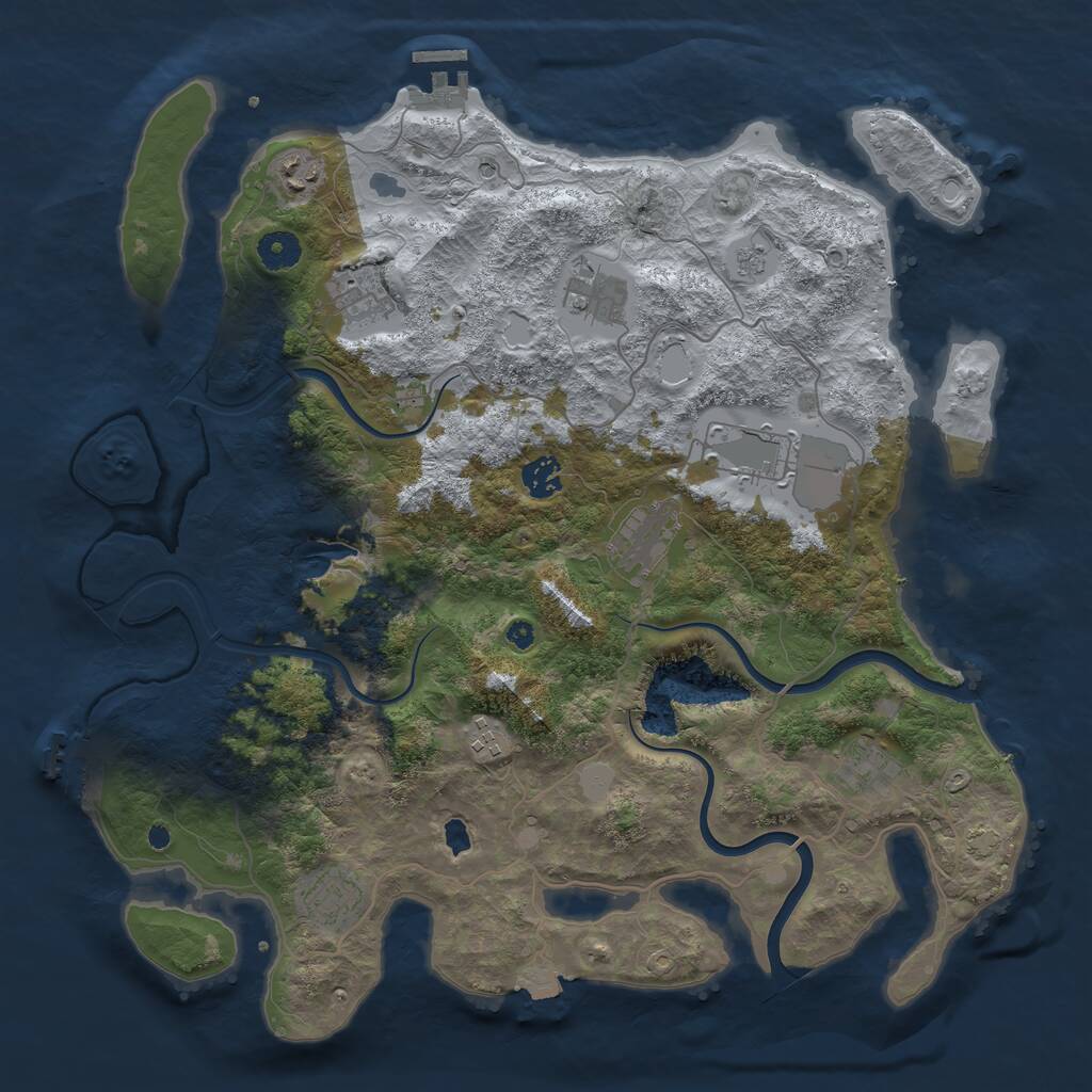 Rust Map: Procedural Map, Size: 4000, Seed: 308099, 15 Monuments