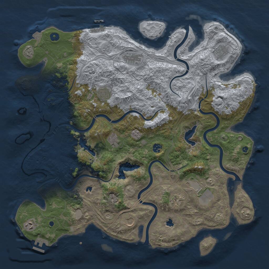 Rust Map: Procedural Map, Size: 4500, Seed: 8875364, 16 Monuments