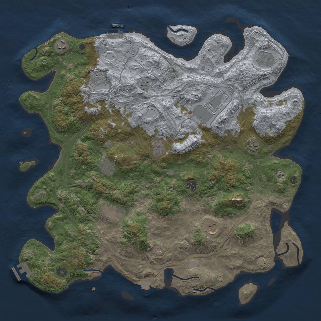 Rust Map: Procedural Map, Size: 4500, Seed: 8875364, 17 Monuments