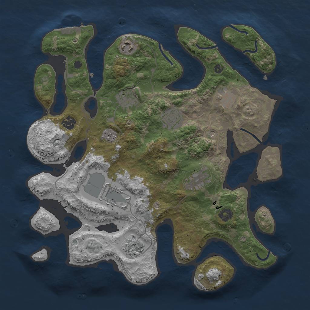 Rust Map: Procedural Map, Size: 3500, Seed: 1277, 13 Monuments