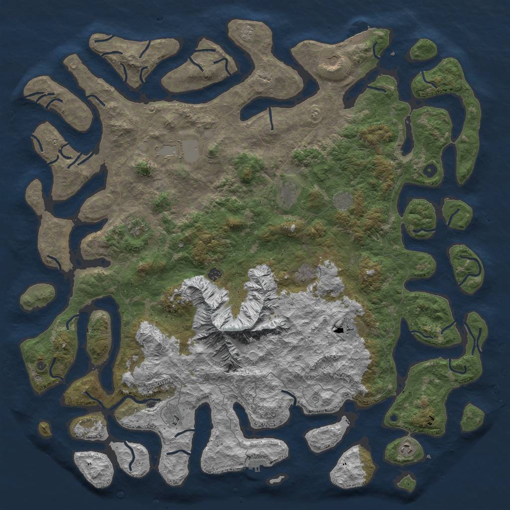 Rust Map: Procedural Map, Size: 6000, Seed: 562147719, 19 Monuments