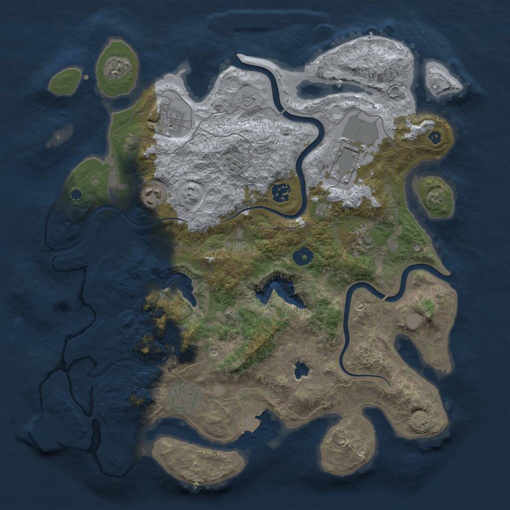 Rust Map: Procedural Map, Size: 4000, Seed: 552532, 12 Monuments